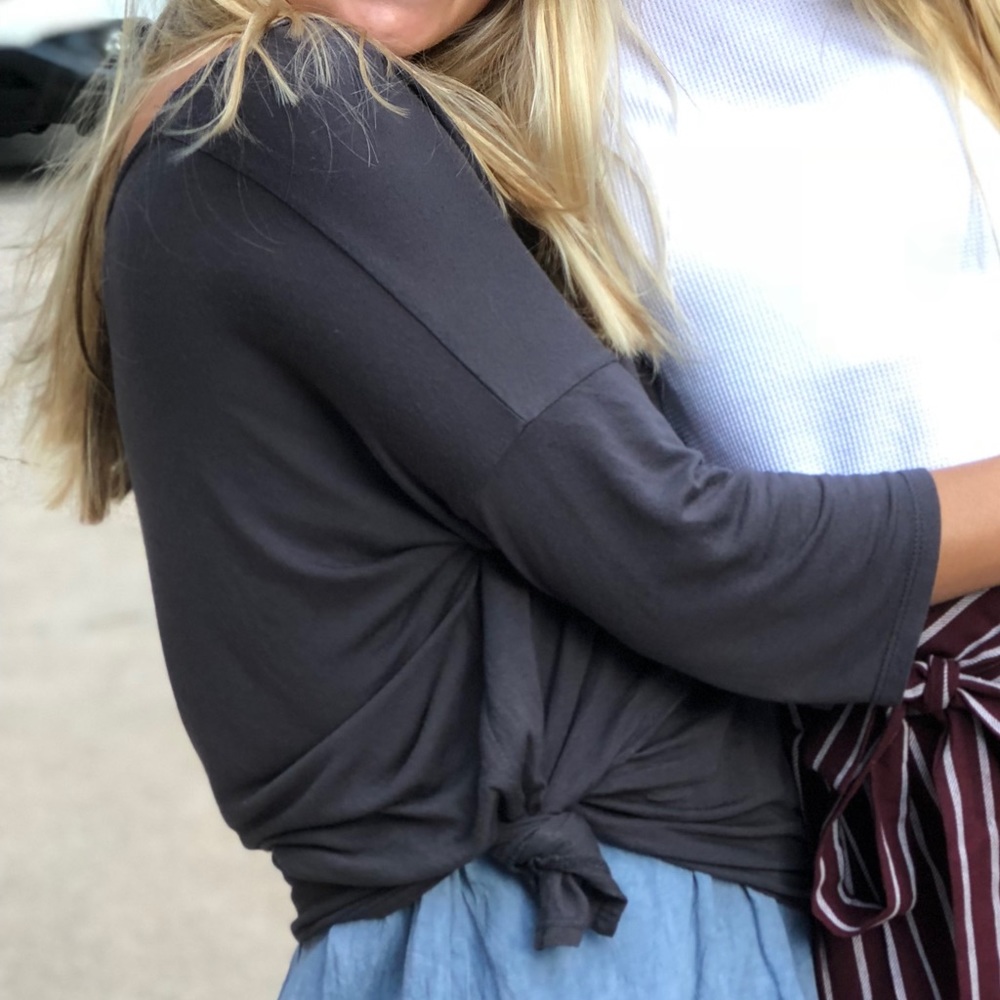 Oversized, charcoal shirt
